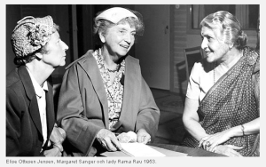 Elise Ottesen-Jensen, Margaret Sanger and Dhanvanthi Rama Rau 1953